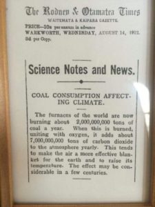 Warnung vor dem Klimawandel 1912